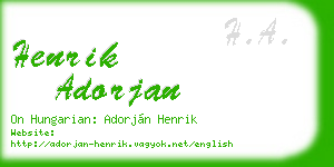 henrik adorjan business card