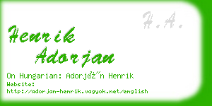 henrik adorjan business card